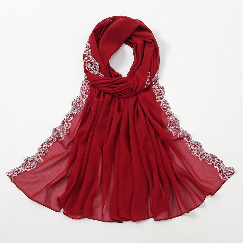 HAYA HA1124 Chiffon Fashion Lace Scarf