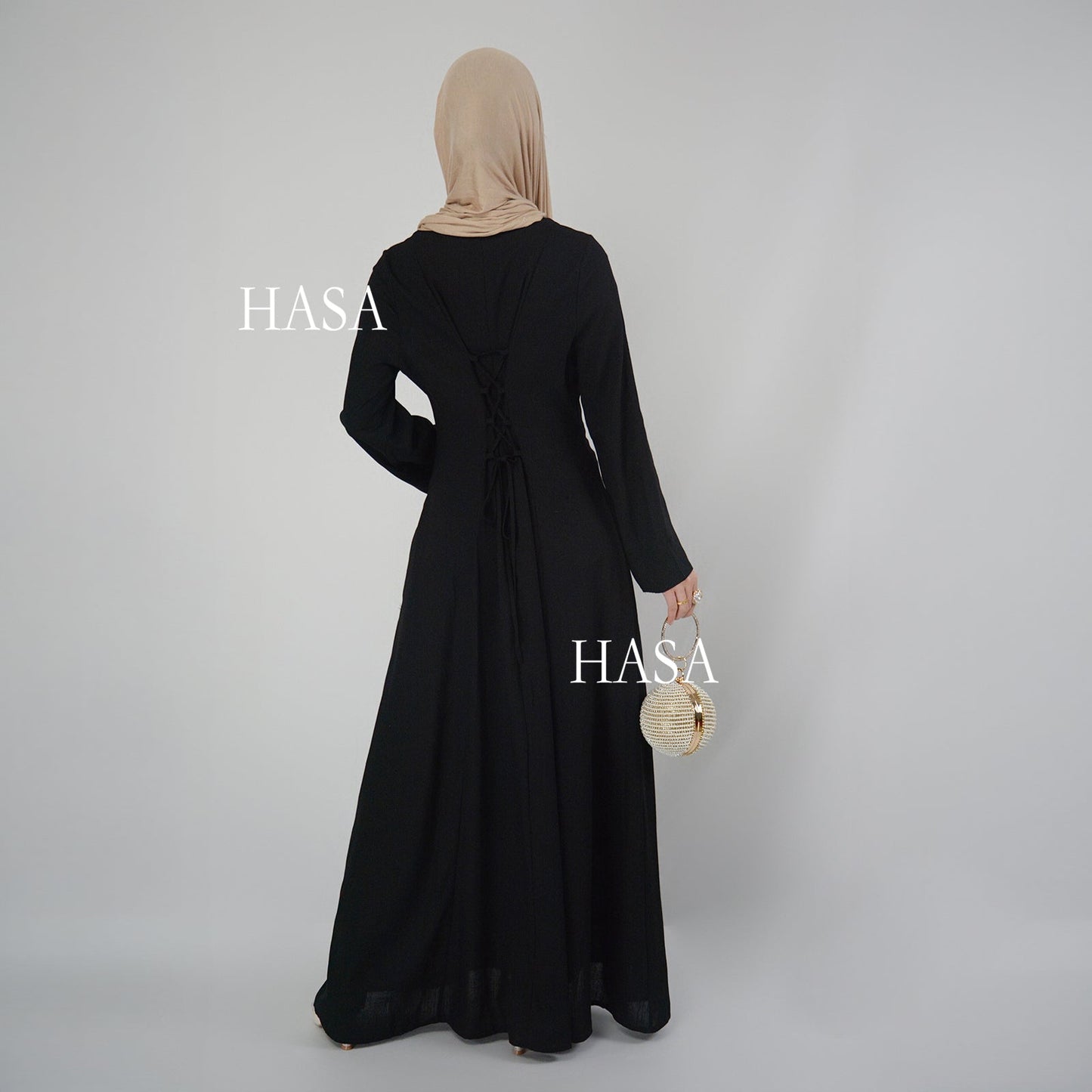 HASA HA5866 Elegant Long Skirt with Tie Waist and Wide Swing Design