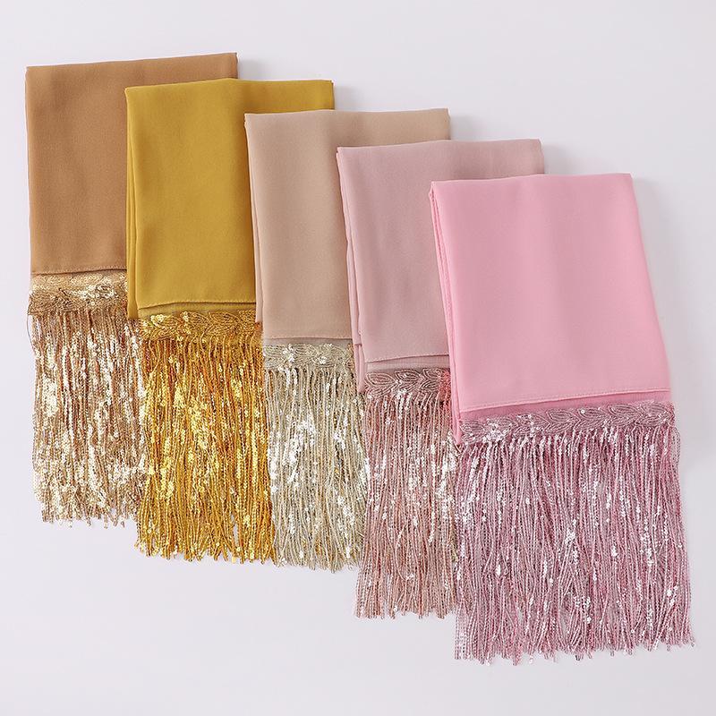 HAYA HA1139 Pearl Chiffon Scarf