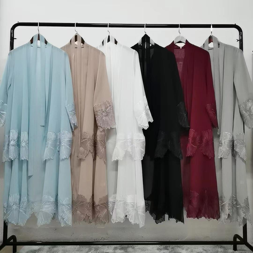 HAYA HAYA1025 1pcs Lace Embroidery Double-Layer Cardigan