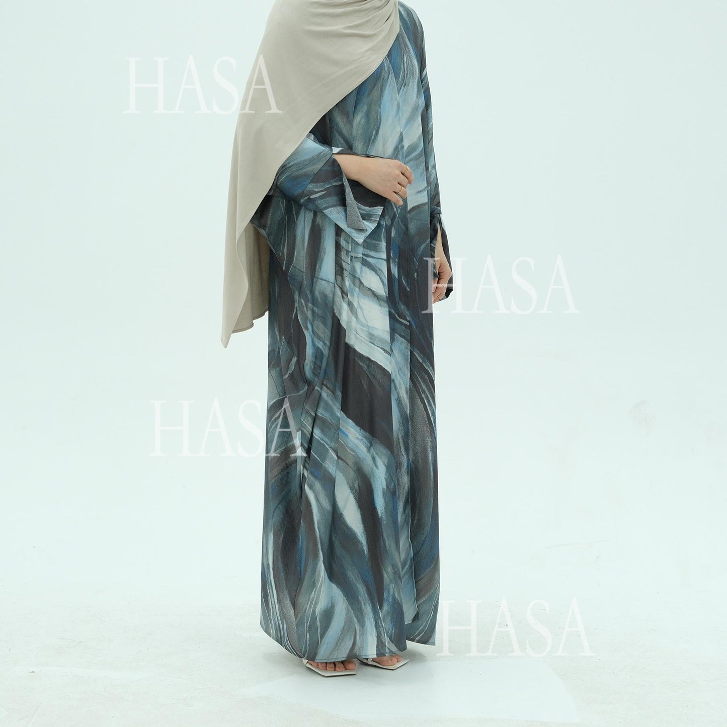 HA6509 Abstract Printed Loose Abaya (Headscarf Not Included)