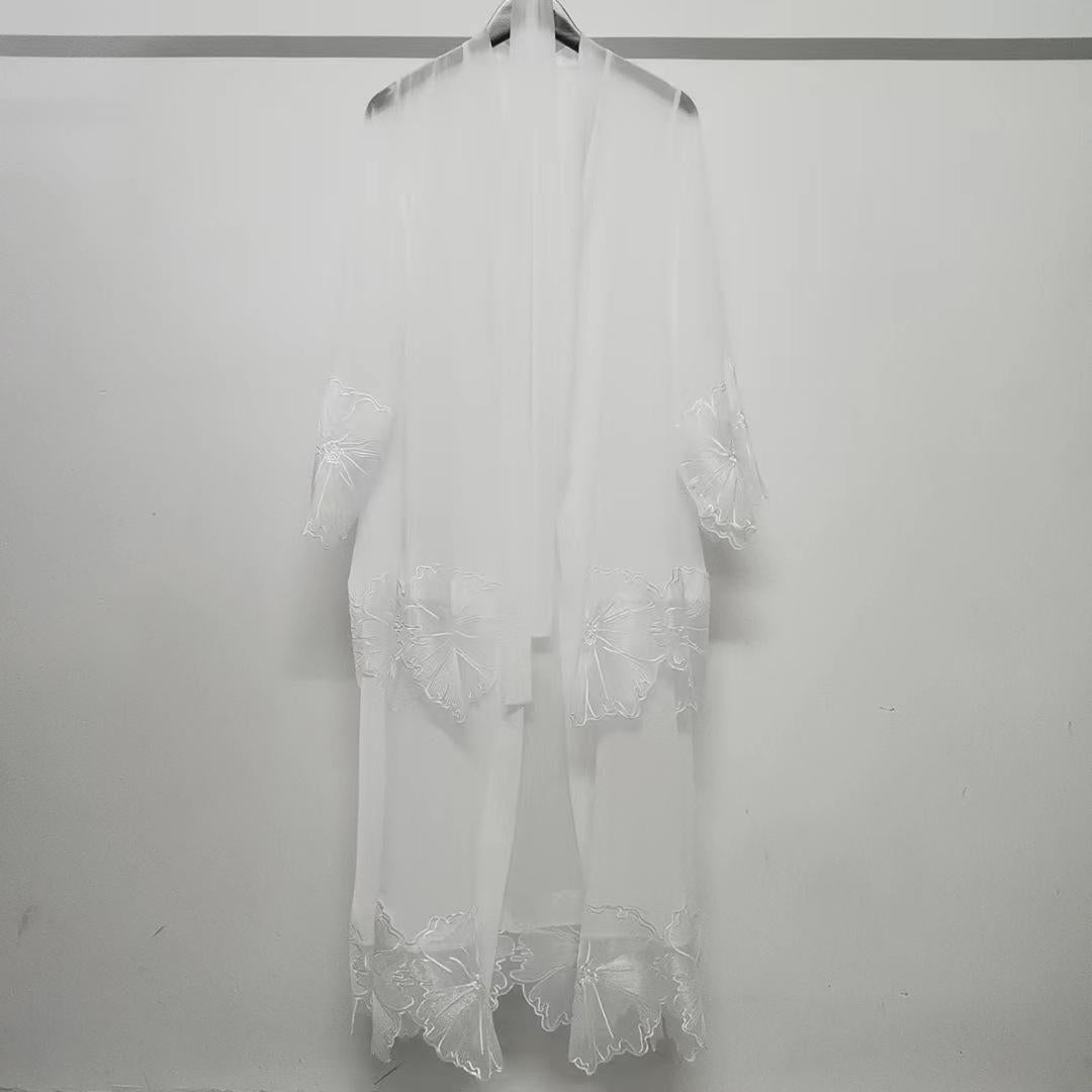 HAYA HAYA1025 1pcs Lace Embroidery Double-Layer Cardigan