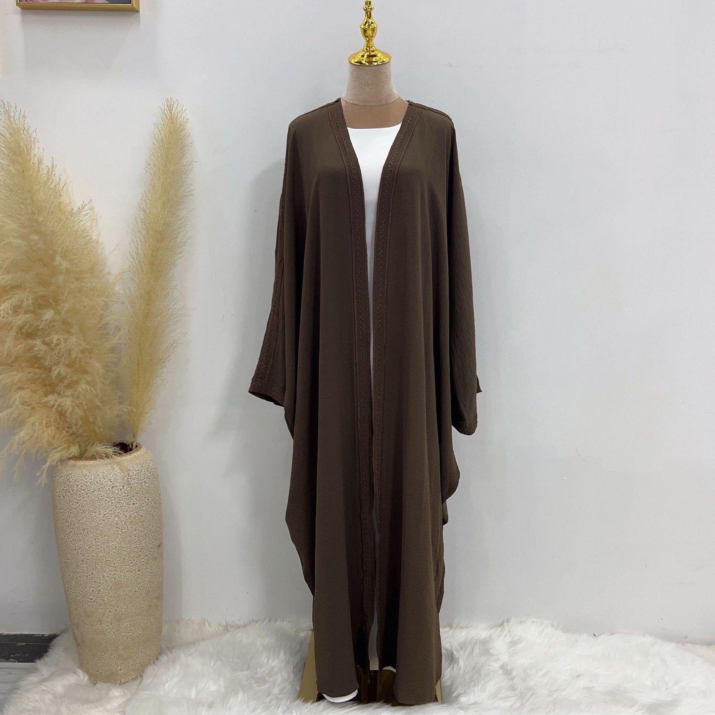 HAYA HAYA1016 Embroidered Lace Dress Robe