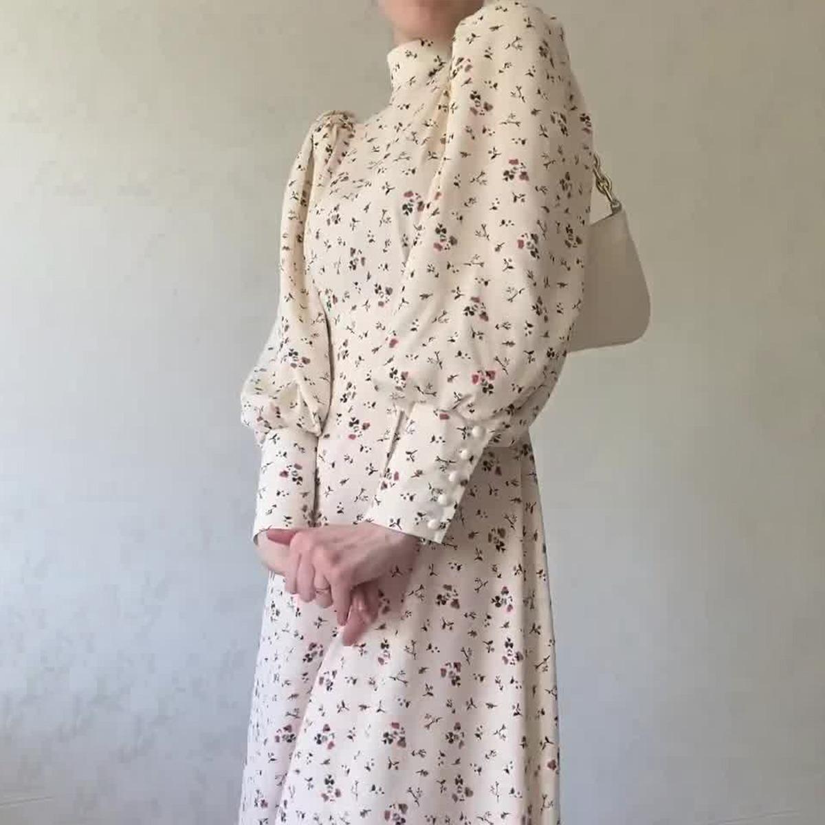 HAYA HAYA1027 Lace Up Floral Dress Long Skirt