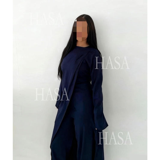 HA6605 Stylish asymmetrical two-piece set (with optional headscarf)