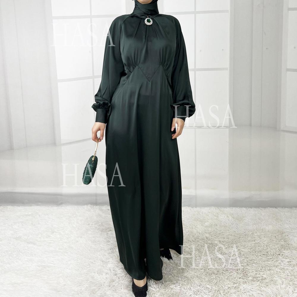 HS5859 High-end Silk Satin Robe (headscarf Not Included), Elegant Design Exudes Luxurious Texture