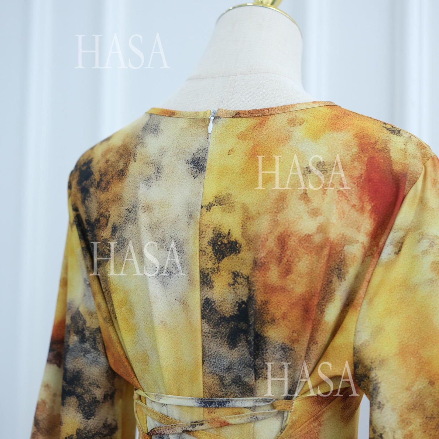 HA6550 Elegant Printed Abaya with Long Sleeves