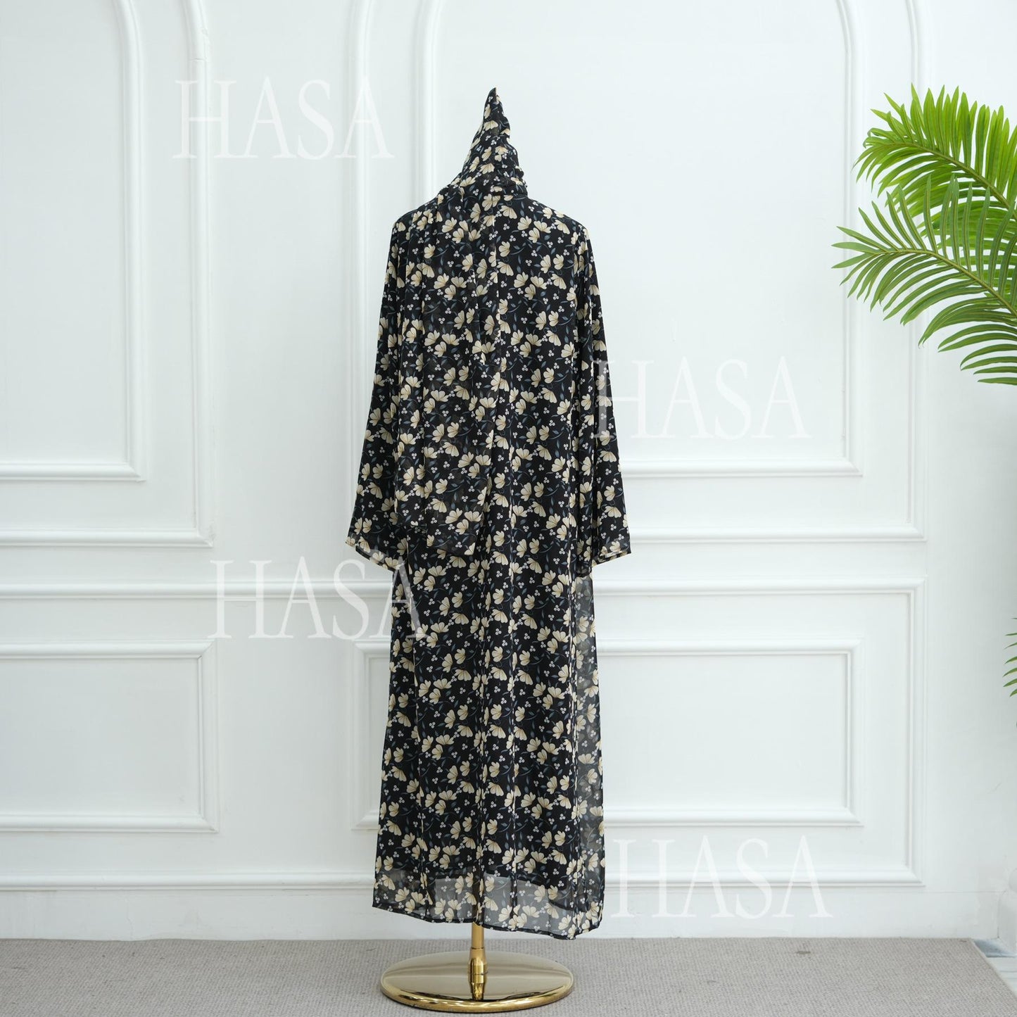 HA6515 Summer Printed Chiffon Jacket and Headscarf Two-Piece Set