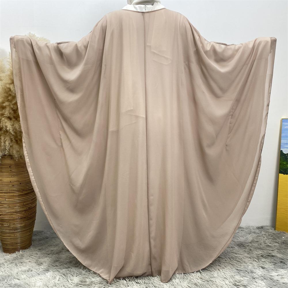 HAYA HAYA1085 Muslim Rhinestone Cardigan Dress