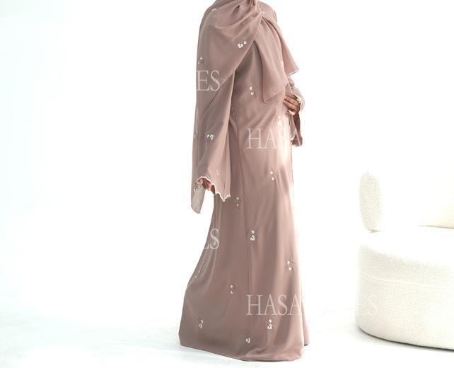 HASASERIES HS6682 Embroidered Floral Pattern Long Cardigan