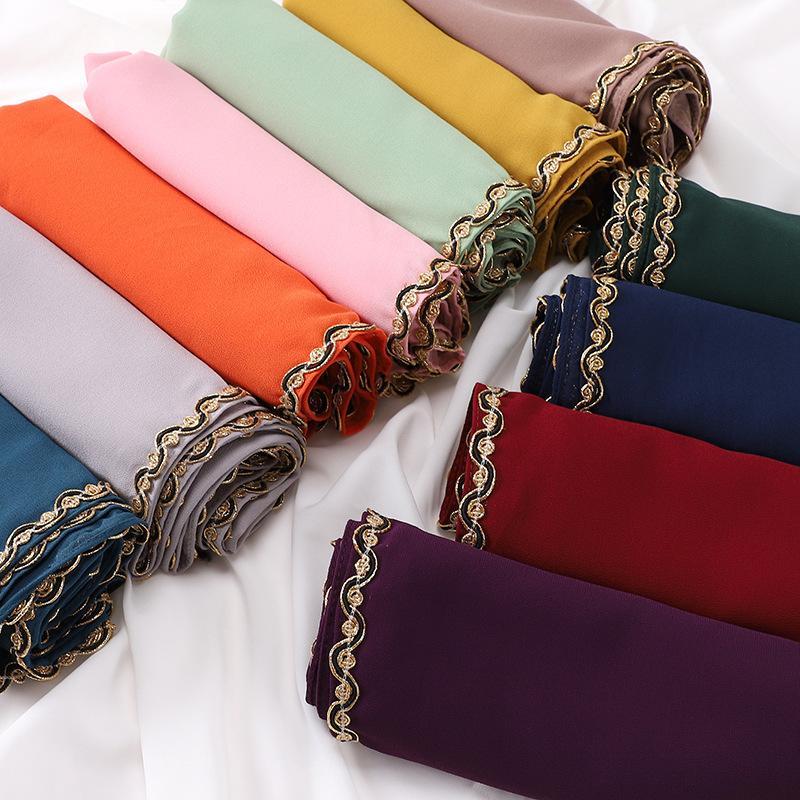 HAYA HA1131 Pearl Chiffon Lace Chain Headband