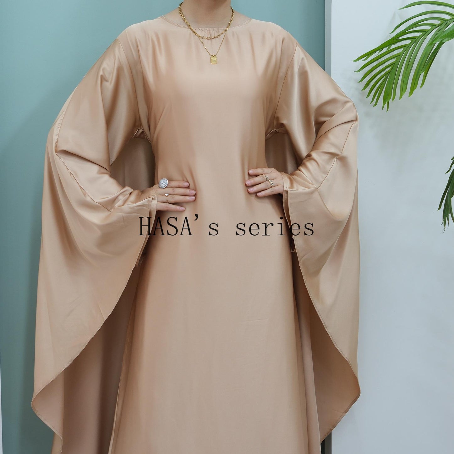 HS4835 High-density Stretch Satin Long Dress, Simple, Elegant, and Comfortable To Wear.