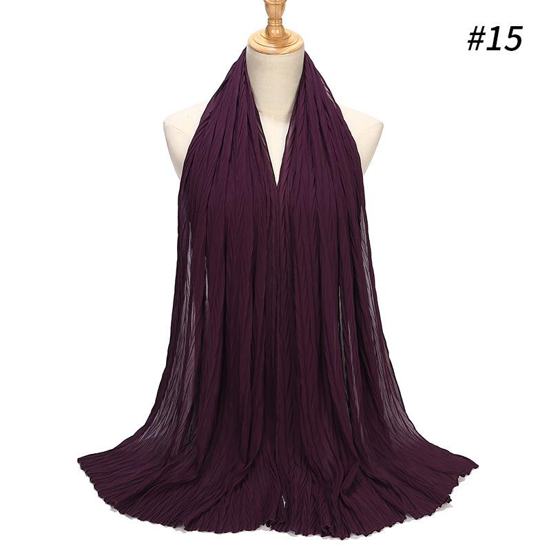 HAYA HA1137 Pearl Chiffon Baotou Scarf