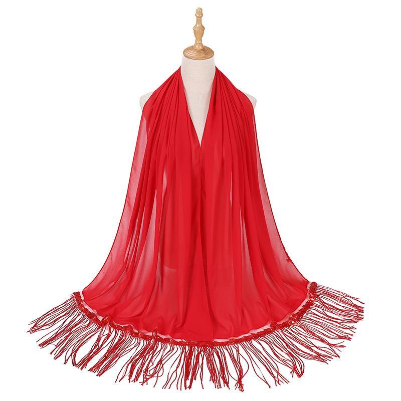 HAYA HA1139 Pearl Chiffon Scarf