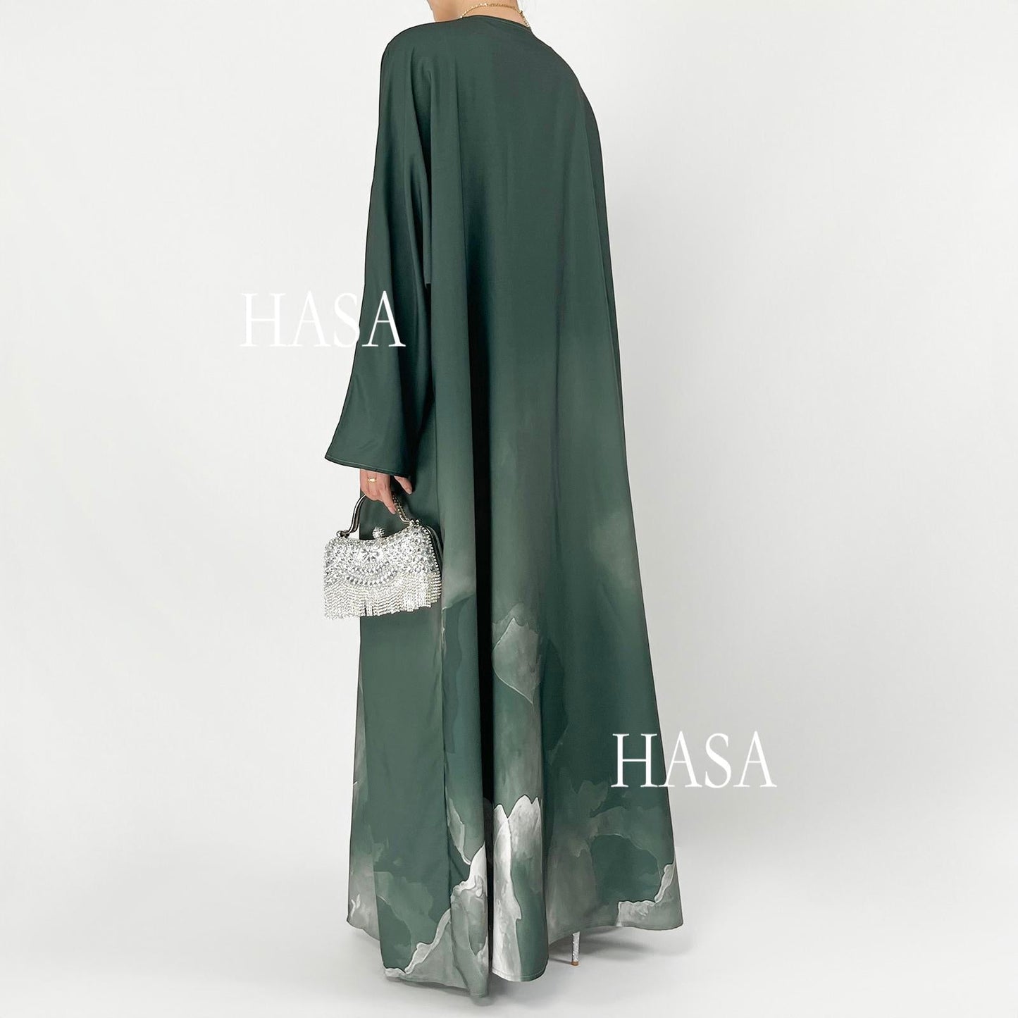 HA6324 Artistic Ombré BrusHAtroke Summer Kimono Abaya