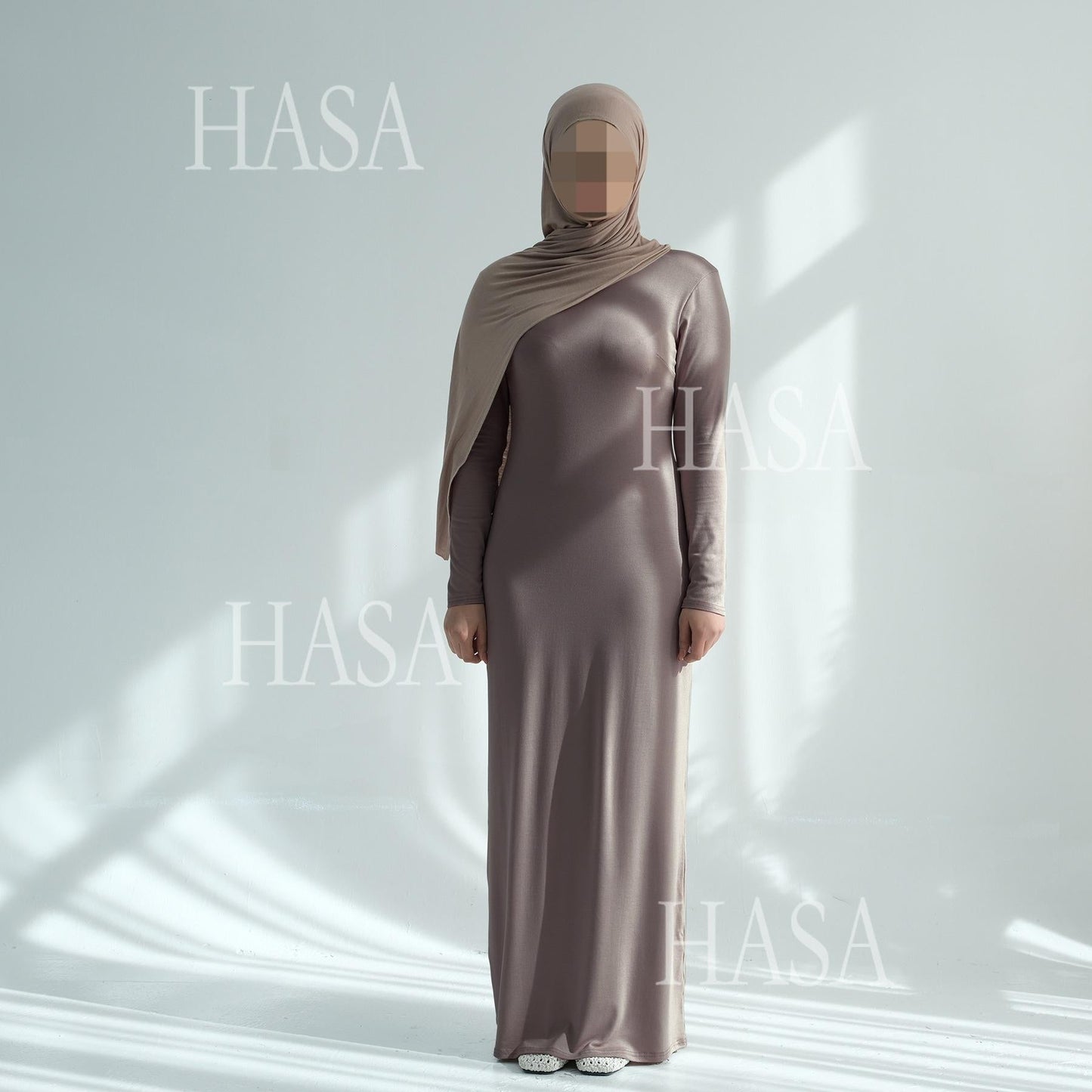 HA6565 Basic Solid Color Modal Cotton Long Dress