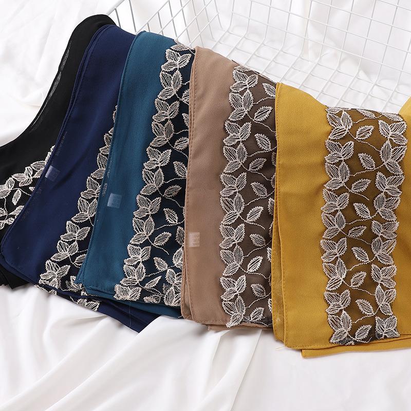 HAYA HA1130 Pearl Chiffon Lace Headscarf