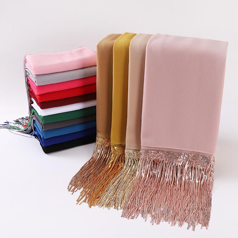 HAYA HA1139 Pearl Chiffon Scarf