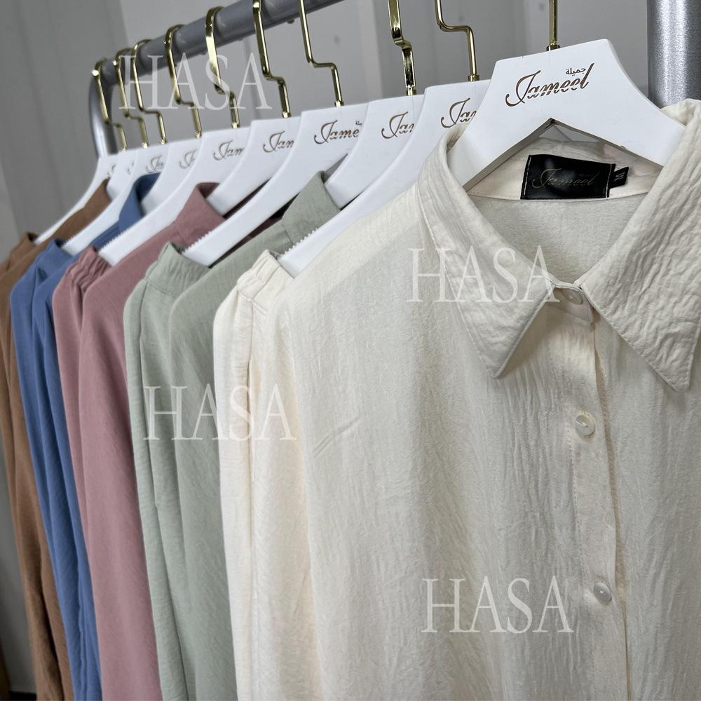 HS5855 High-end Crepe Linen Two-piece Suit (headscarf Not Included), Stylish and Simple, Showing Elegance