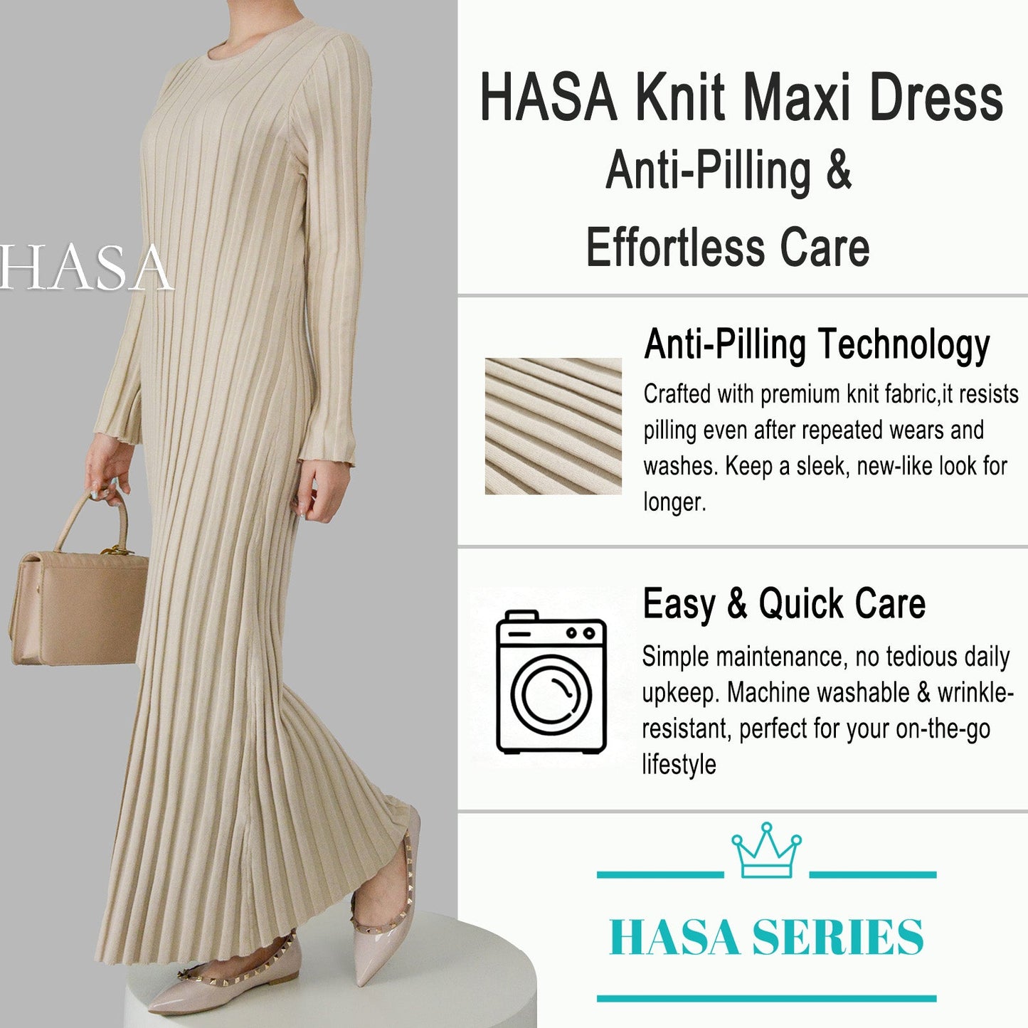 HAYA0112 Knitted long dress warm for autumn and winter