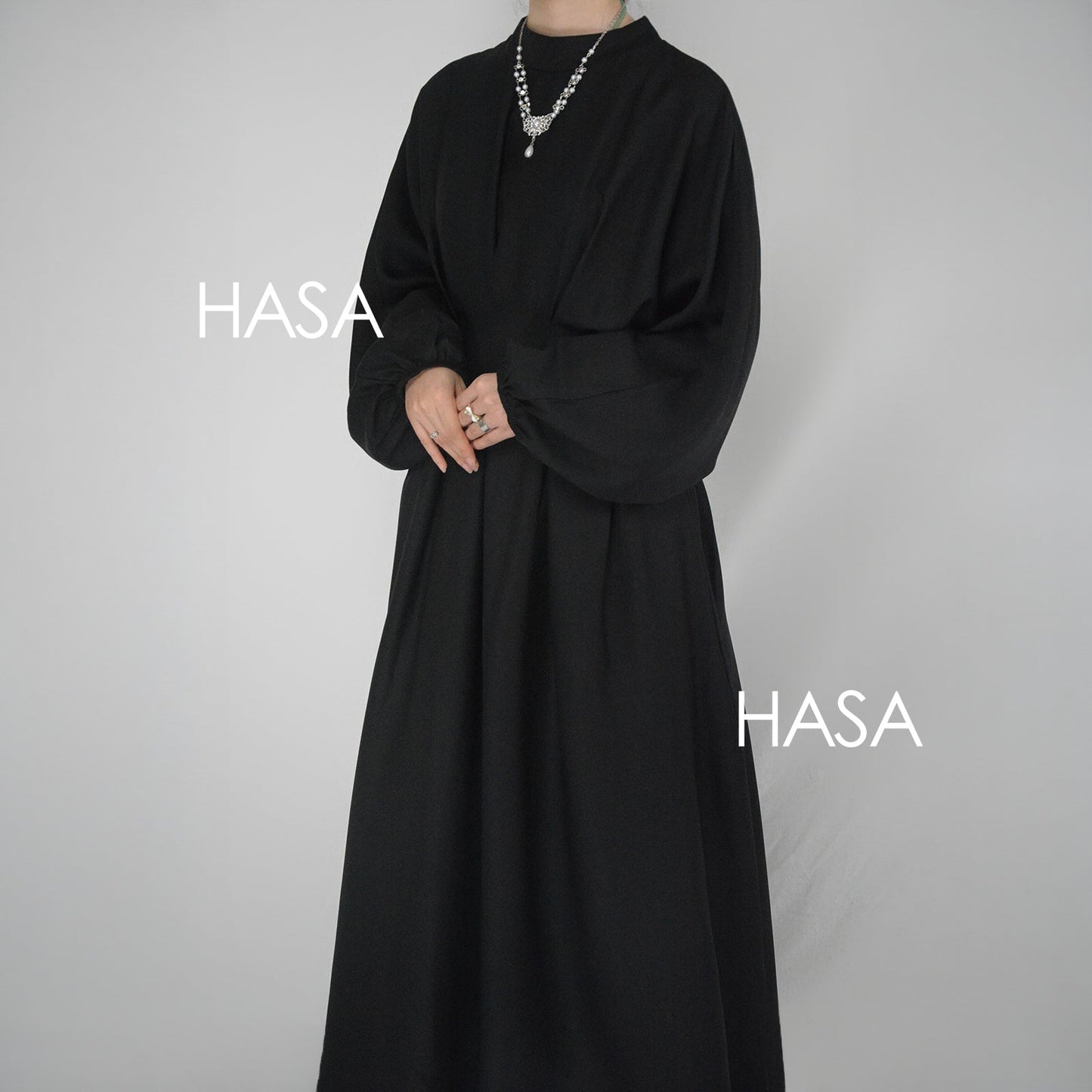 HASA's Series  HA1226 Delicate and Elegant Solid Colored Dress