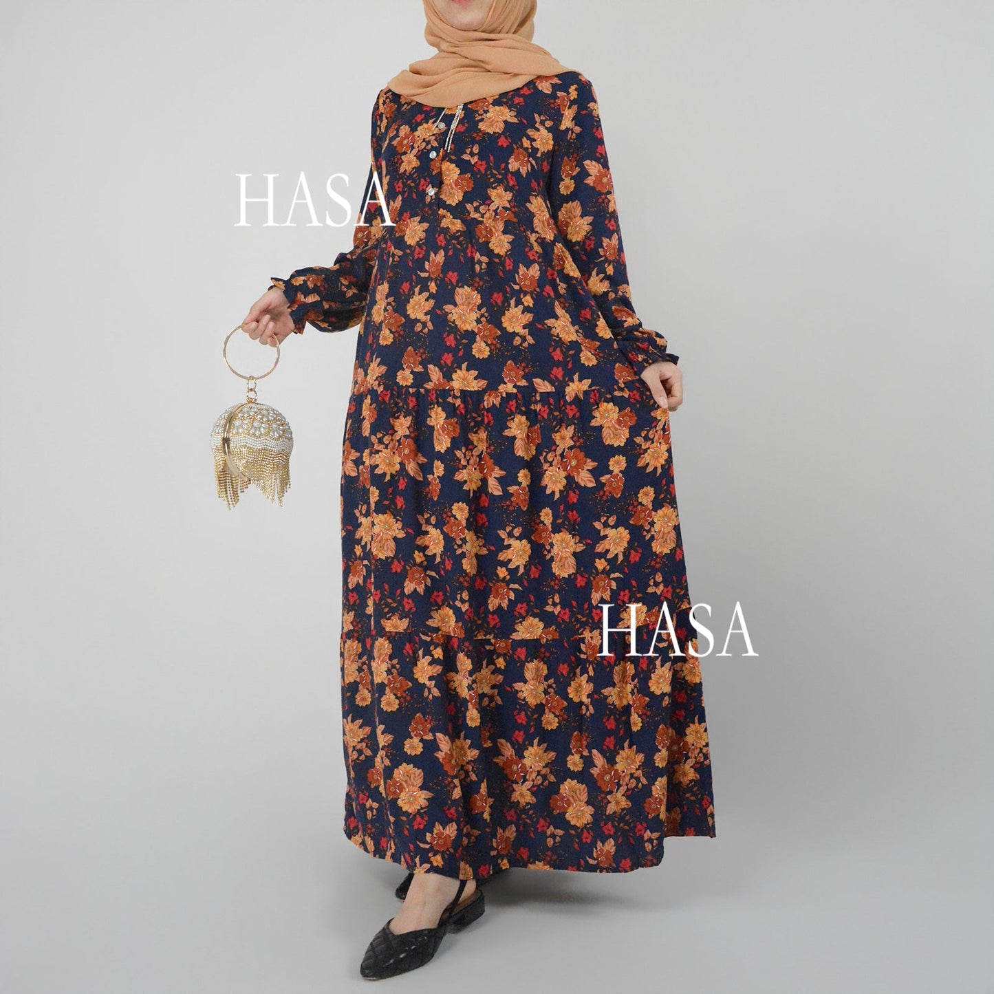 HAYA  Summer rayon dress front button design HAYA0620