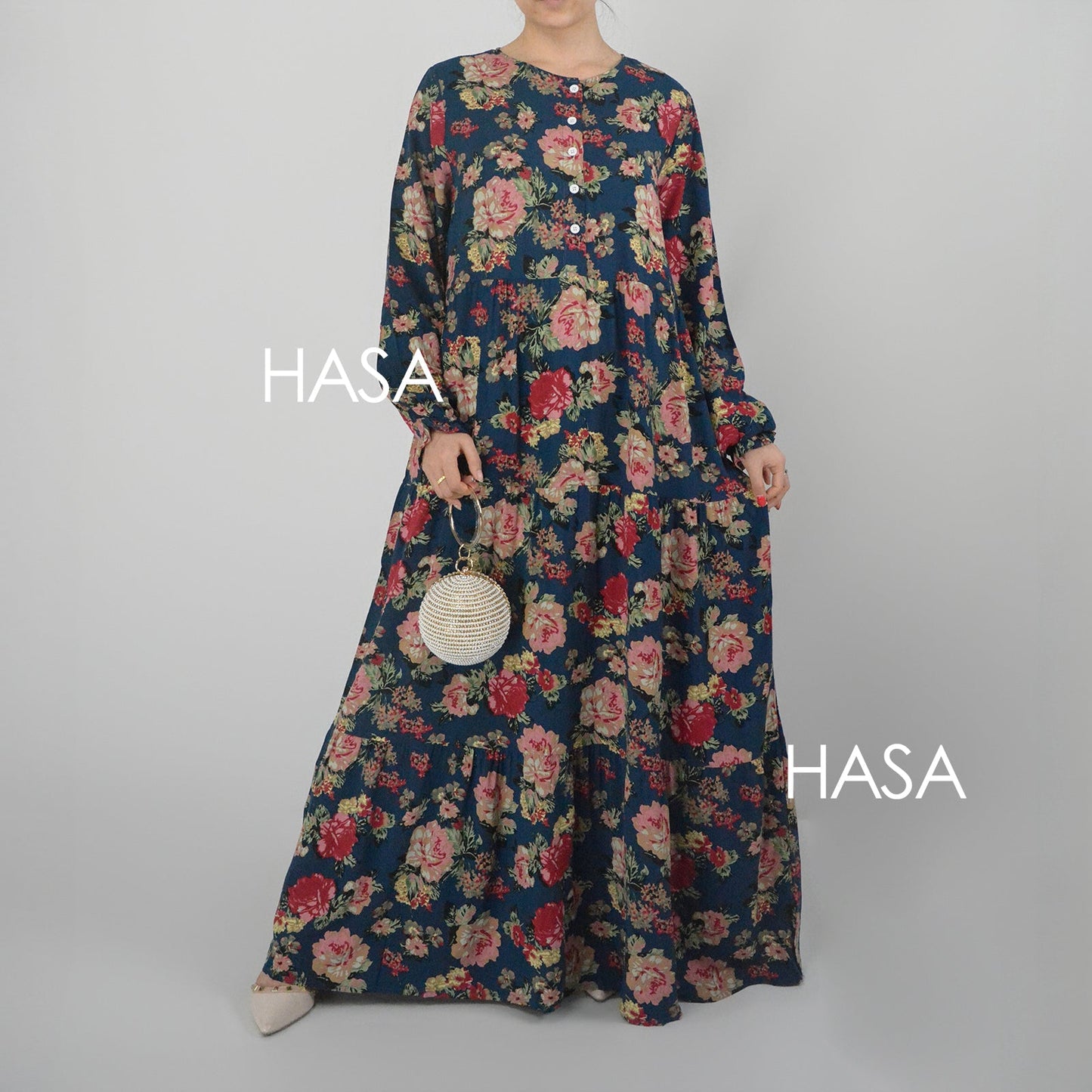 HAYA  Summer rayon dress front button design HAYA0620