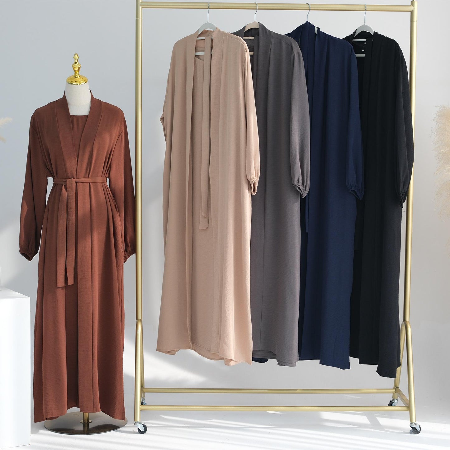 HAYA HAYA0995 3pcs Cardigan+without  Sleeves Inner Dress+Hijab