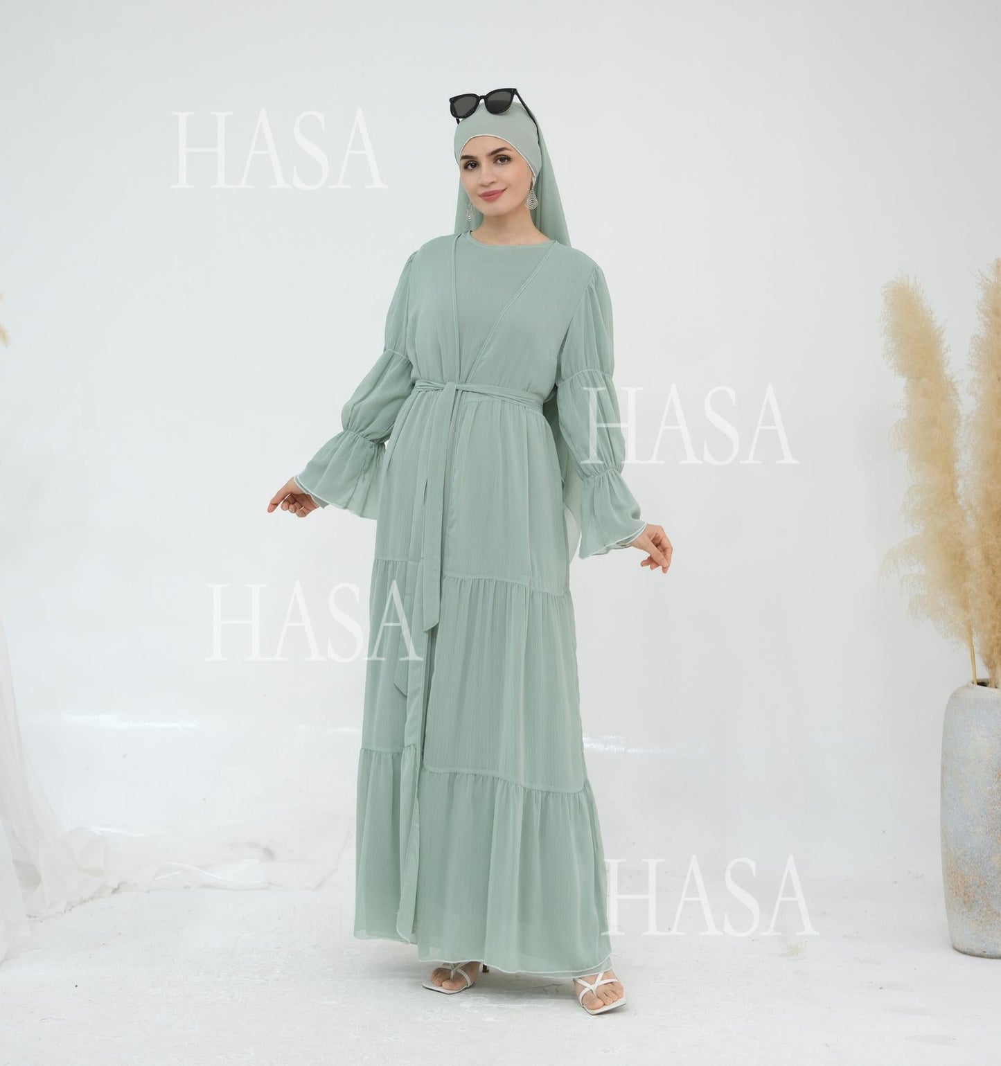 HA5880 Chiffon Texture Layered Design, A Two-way Dress Suitable for Both Daily and Formal Occasions