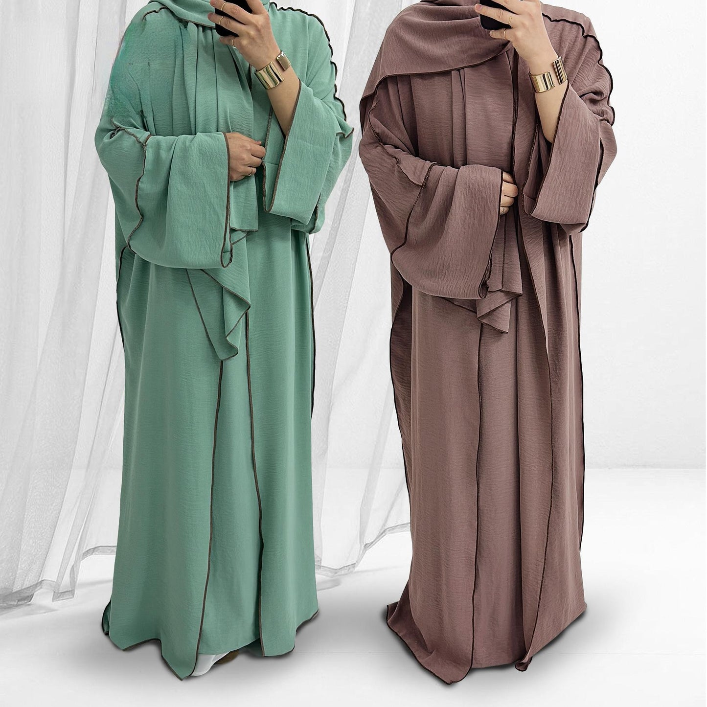 HAYA HA1182 3pcs Set Crepe Inner Dress and Cardigan and Hijab