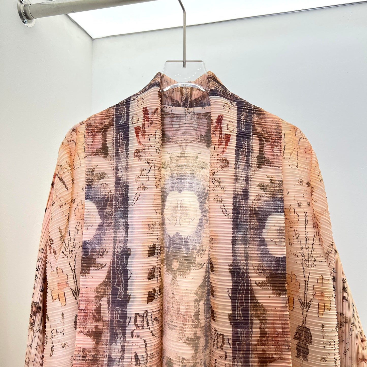 HS6728 Vintage Blush  Pink & Beige Printed Abaya with Artistic Motifs