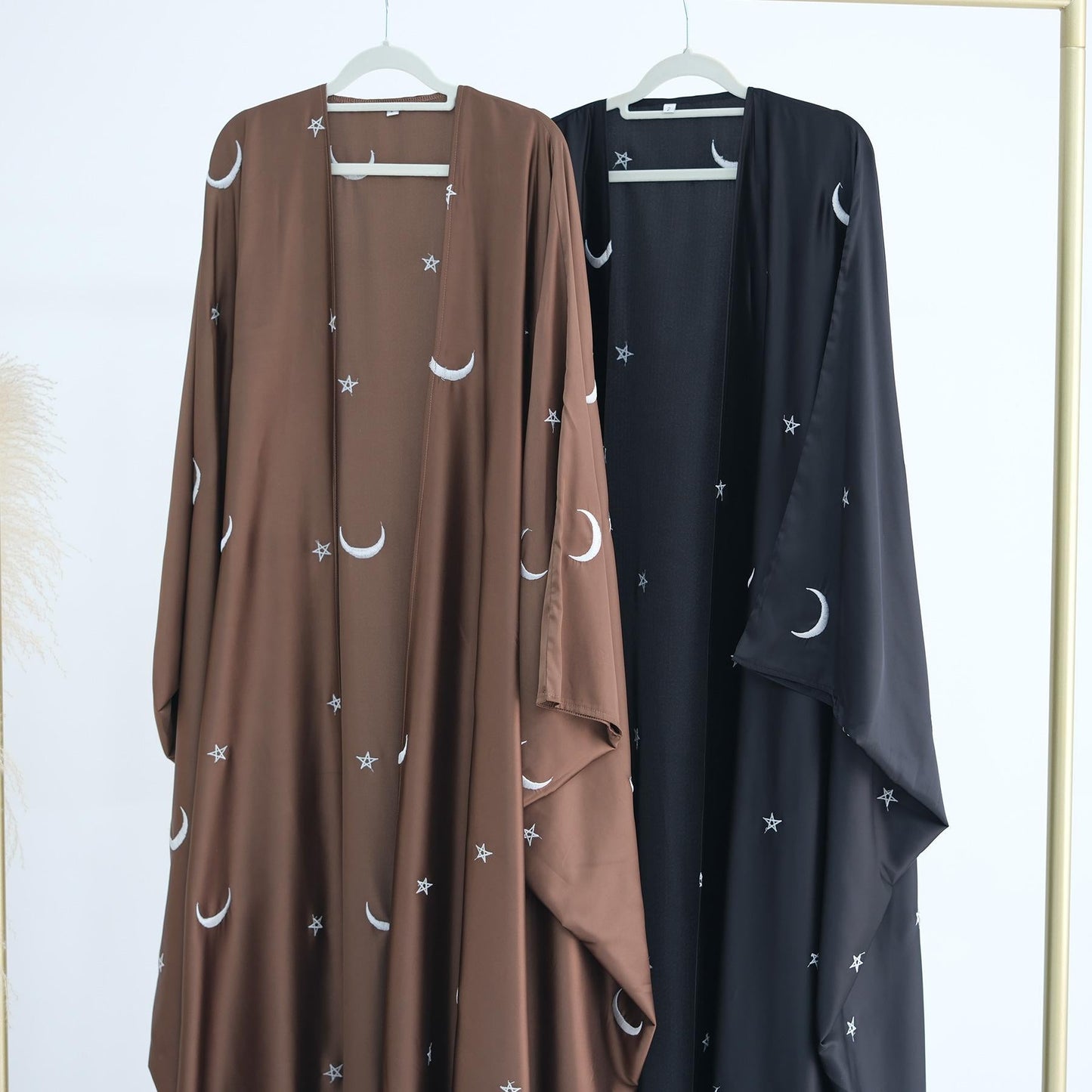 HAYA HA1171 Moon Embroidered Robe Kaftan Abaya