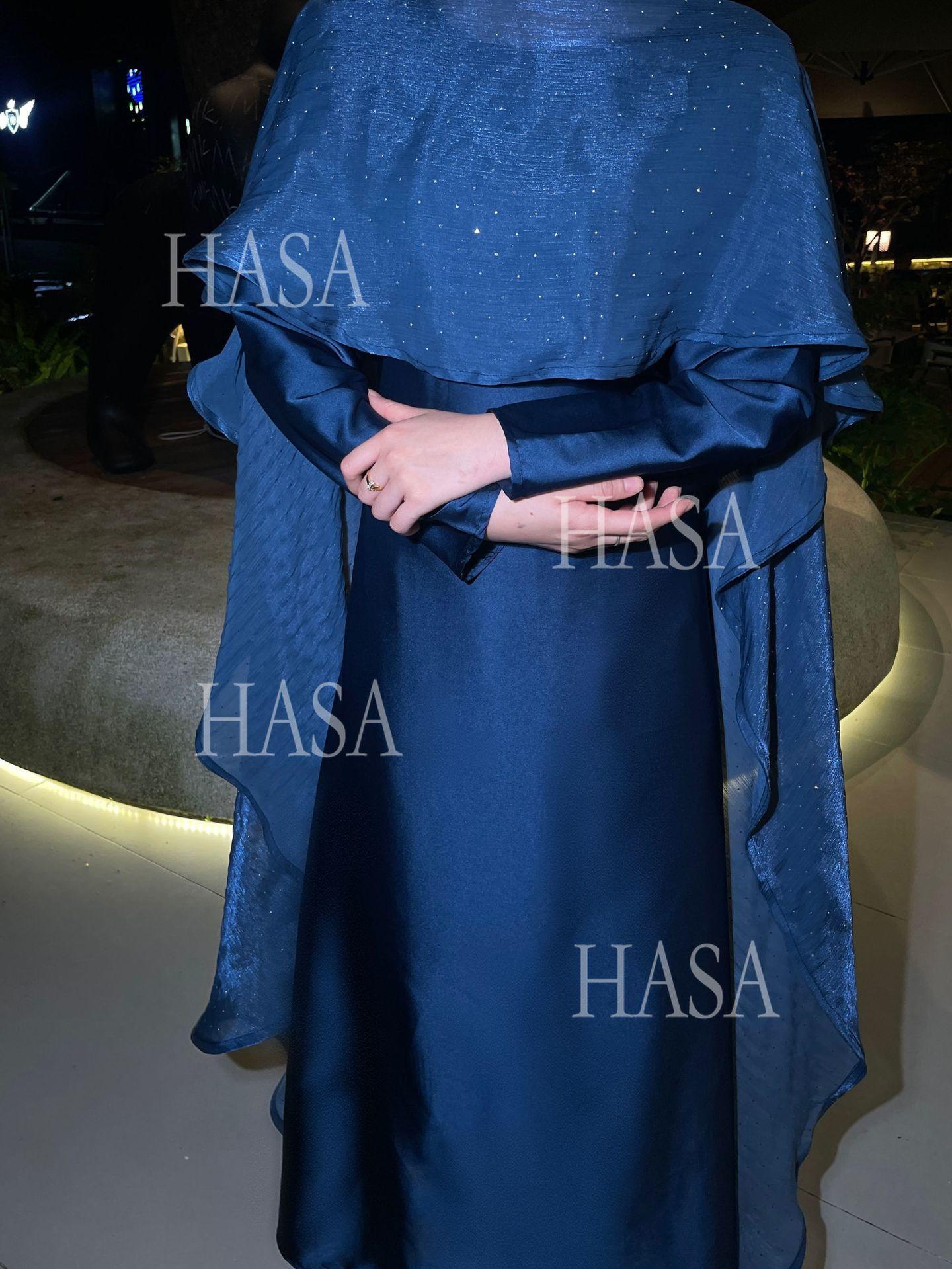HA6477 Shiny robe two-piece set with rhinestone shawl decoration