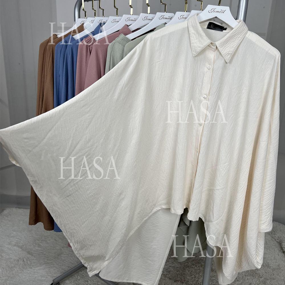 HS5855 High-end Crepe Linen Two-piece Suit (headscarf Not Included), Stylish and Simple, Showing Elegance