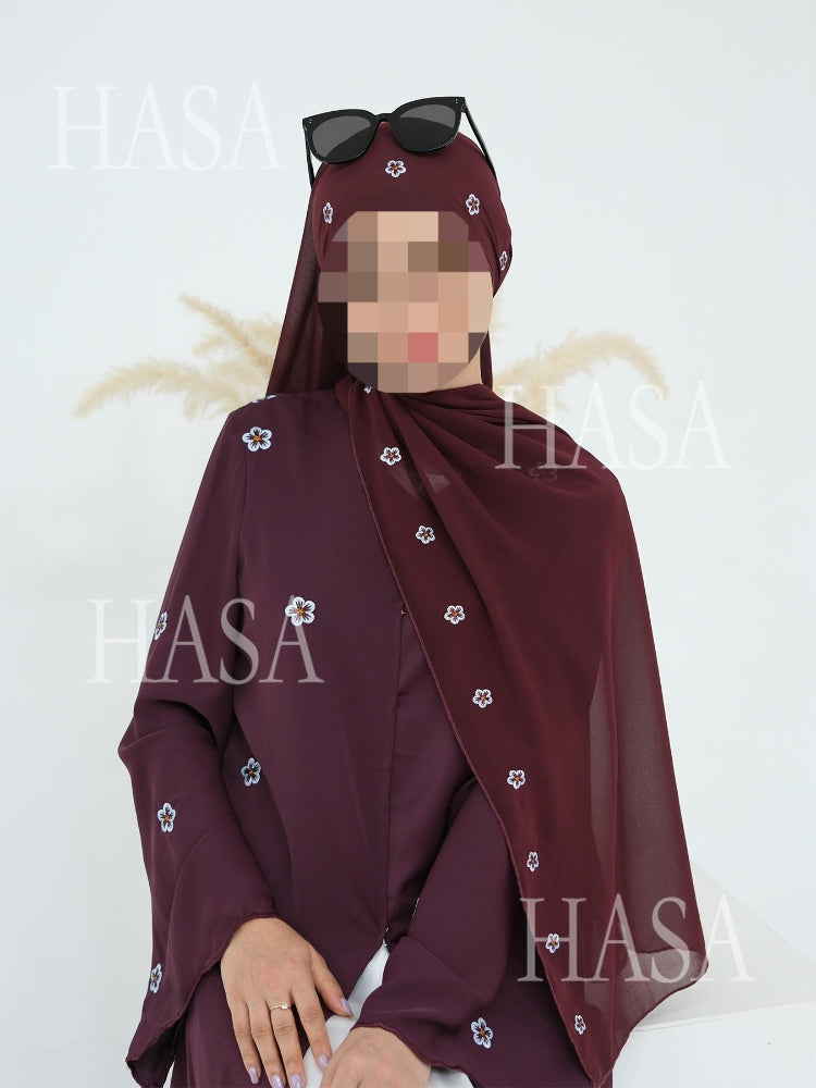 HA6612 All-over Embroidered Cardigan Two-piece Set
