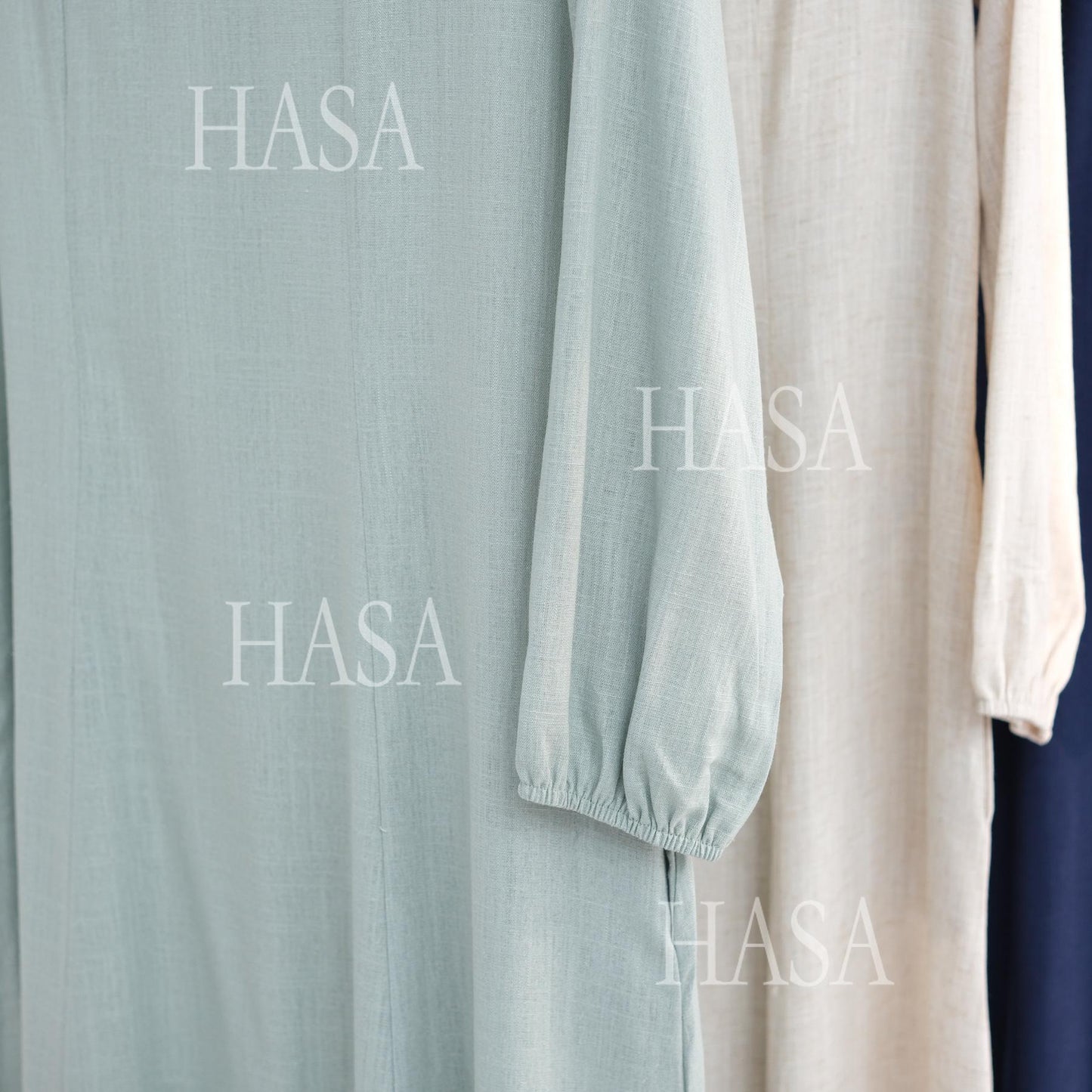 HASA HA5868 Solid Color Swing Comfortable  Dress Robe Waist Cinching