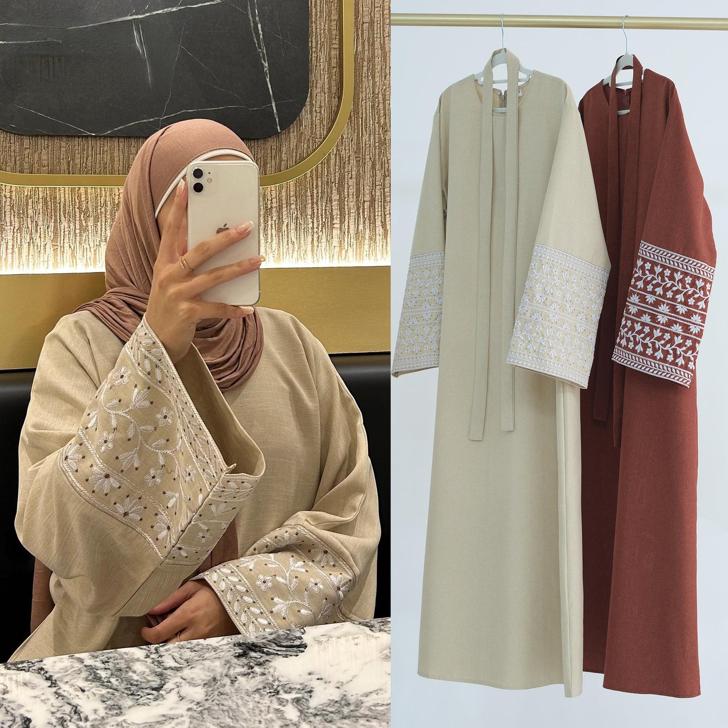 HAYA HA1172 Embroidered Elegant Dress Robe