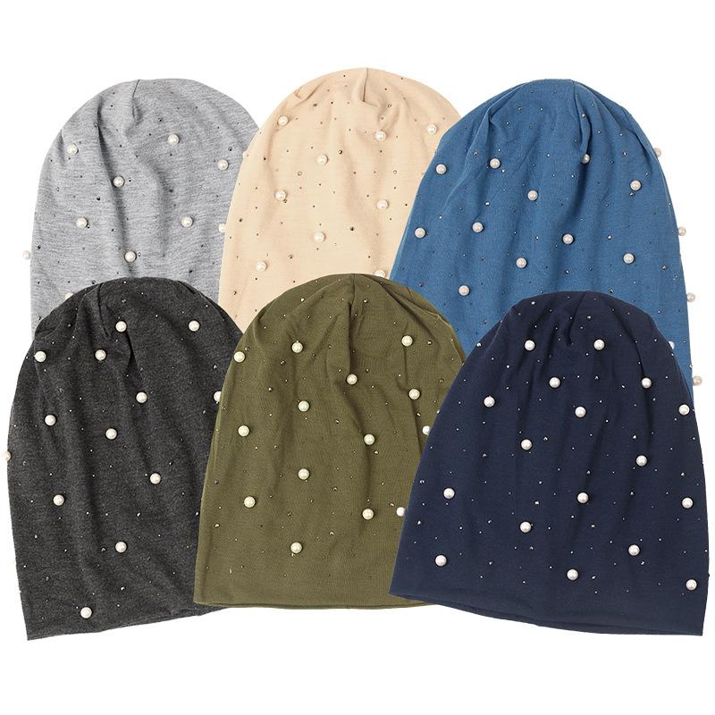 HAYA HA1092 Pearl Hot Diamond Pullover Cap