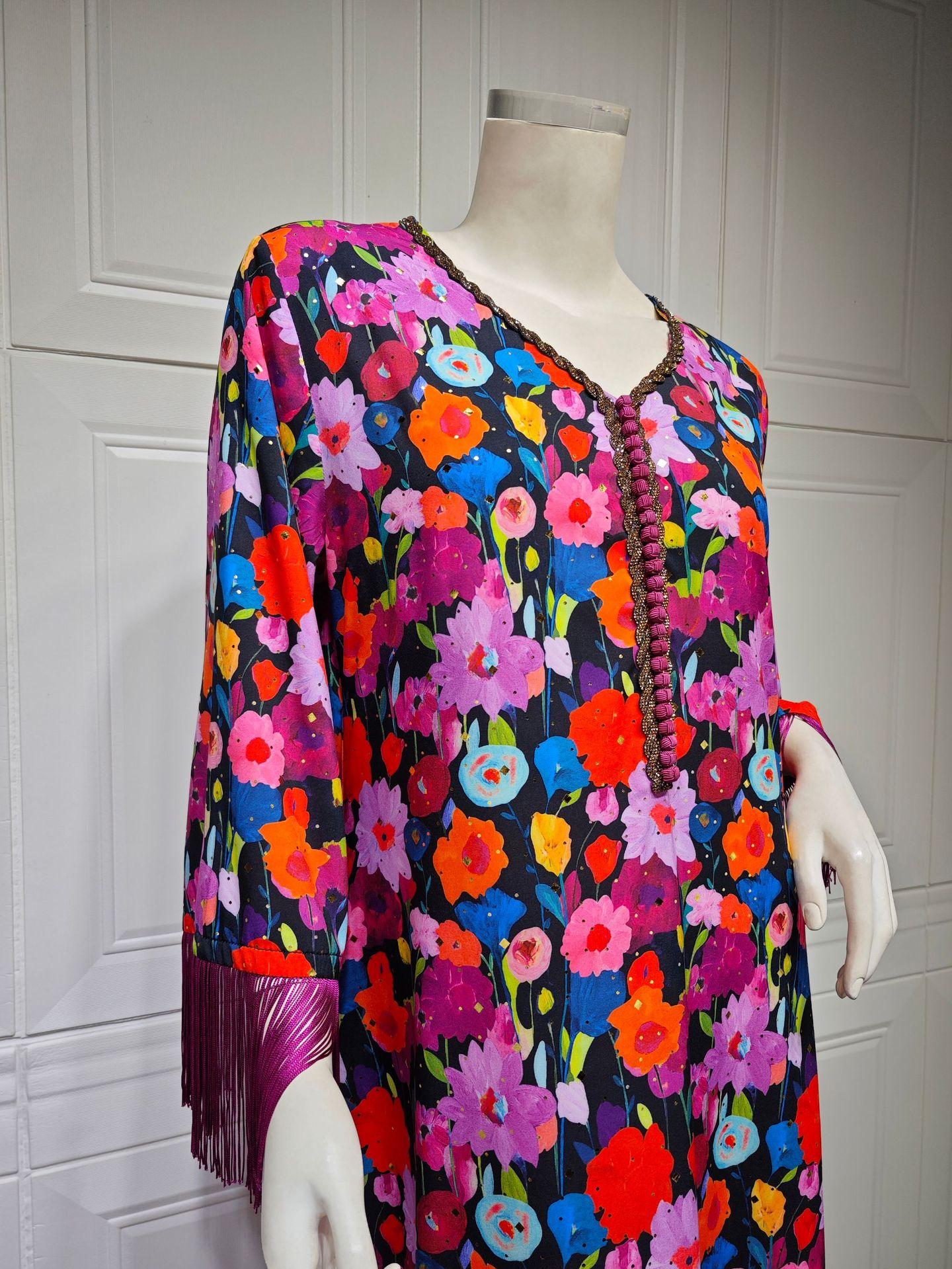 HAYA HAYA1080 Printed Casual Muslim Abaya