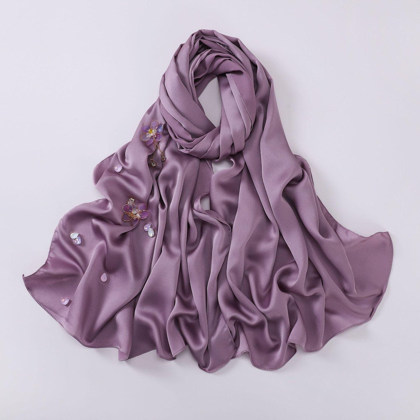HAYA HA1115 Chiffon Handsewn Flower Headband Hijab