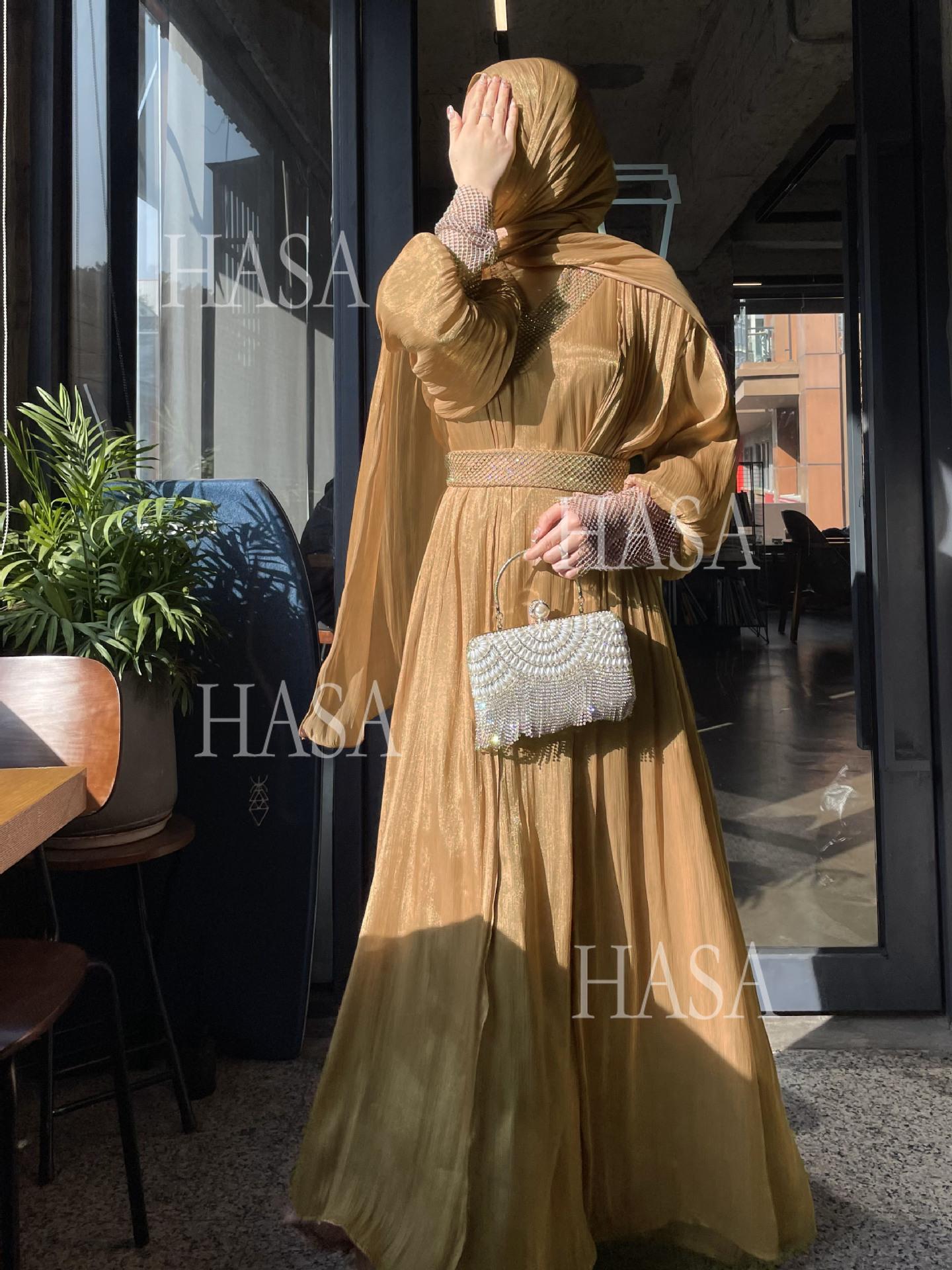 HA6481  Chiffon Robe 4 - Piece Set for Graceful Look