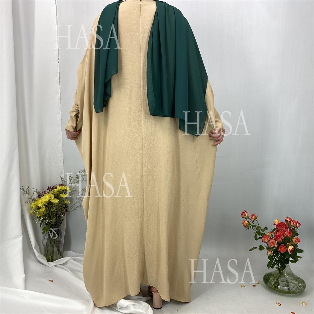 HA6586 Loose Turkish Pleated Dress, Fashionable Long Design