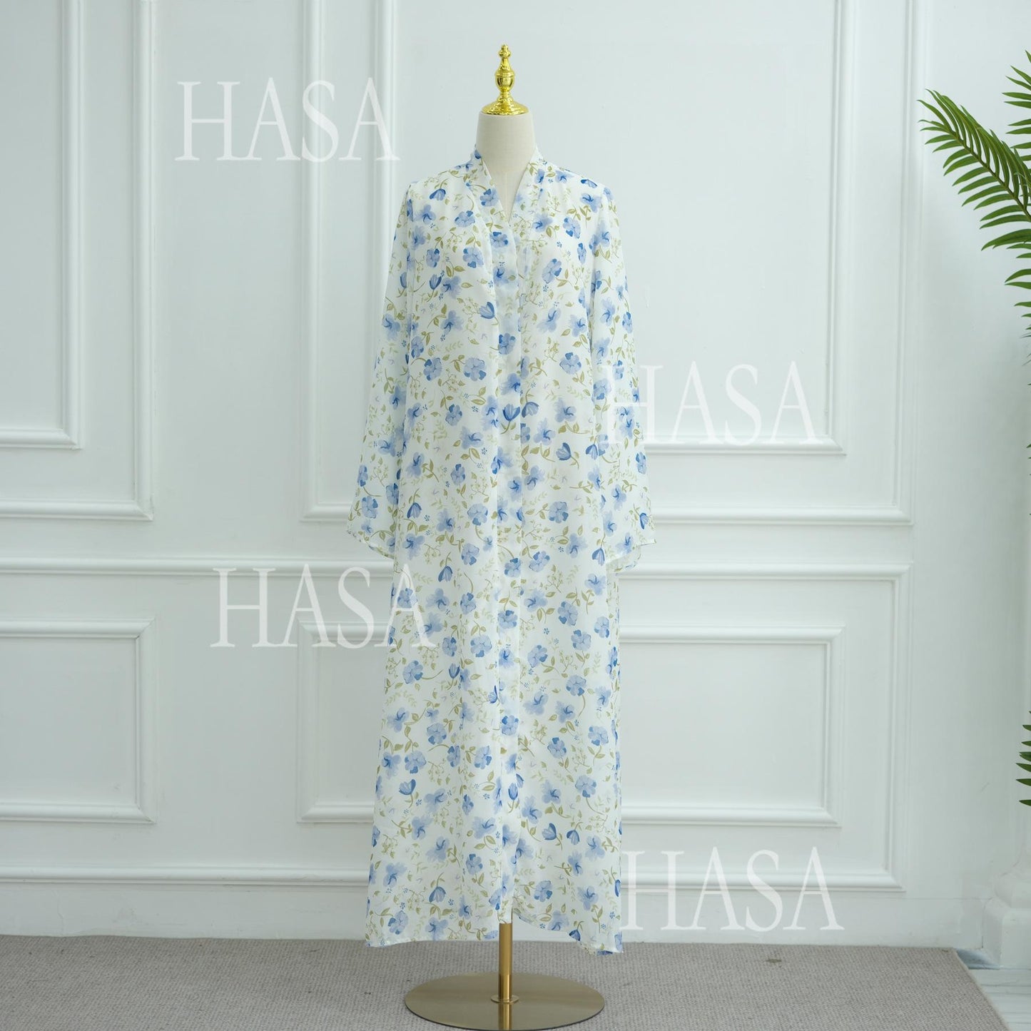 HA6515 Summer Printed Chiffon Jacket and Headscarf Two-Piece Set