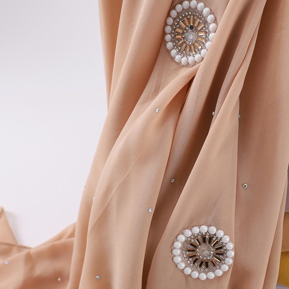 HAYA HA1126 Pearl Chiffon Baotou Scarf