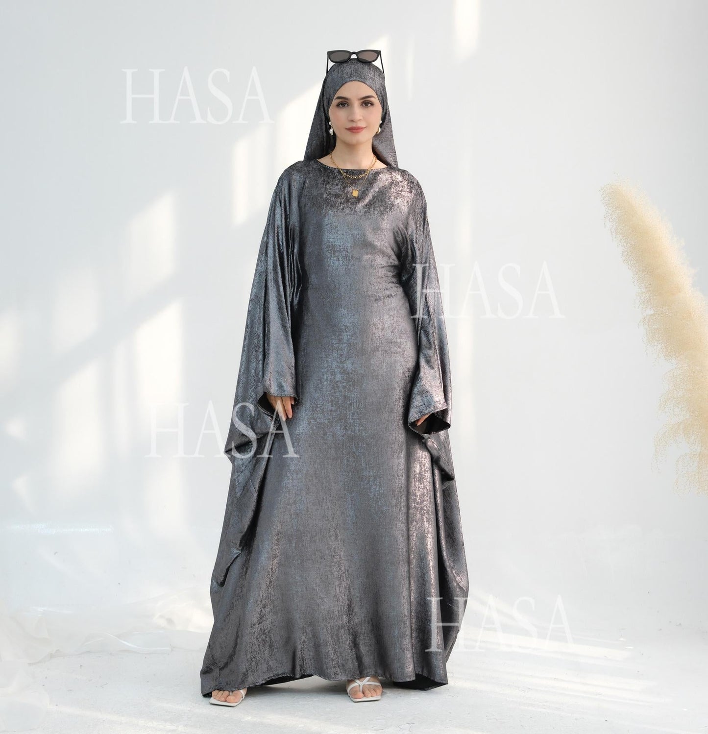 HA5879 Light-sensing Two-piece Dress | with Headscarf Design, The Overall Matching Is More Worry-free