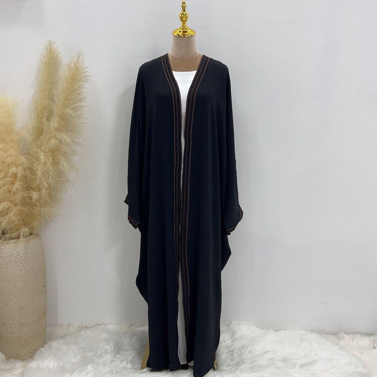 HAYA HAYA1016 Embroidered Lace Dress Robe