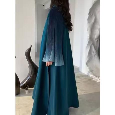 HASASERIES HS6721 Olive Ombre  Green Abaya with Gradient Cuffs