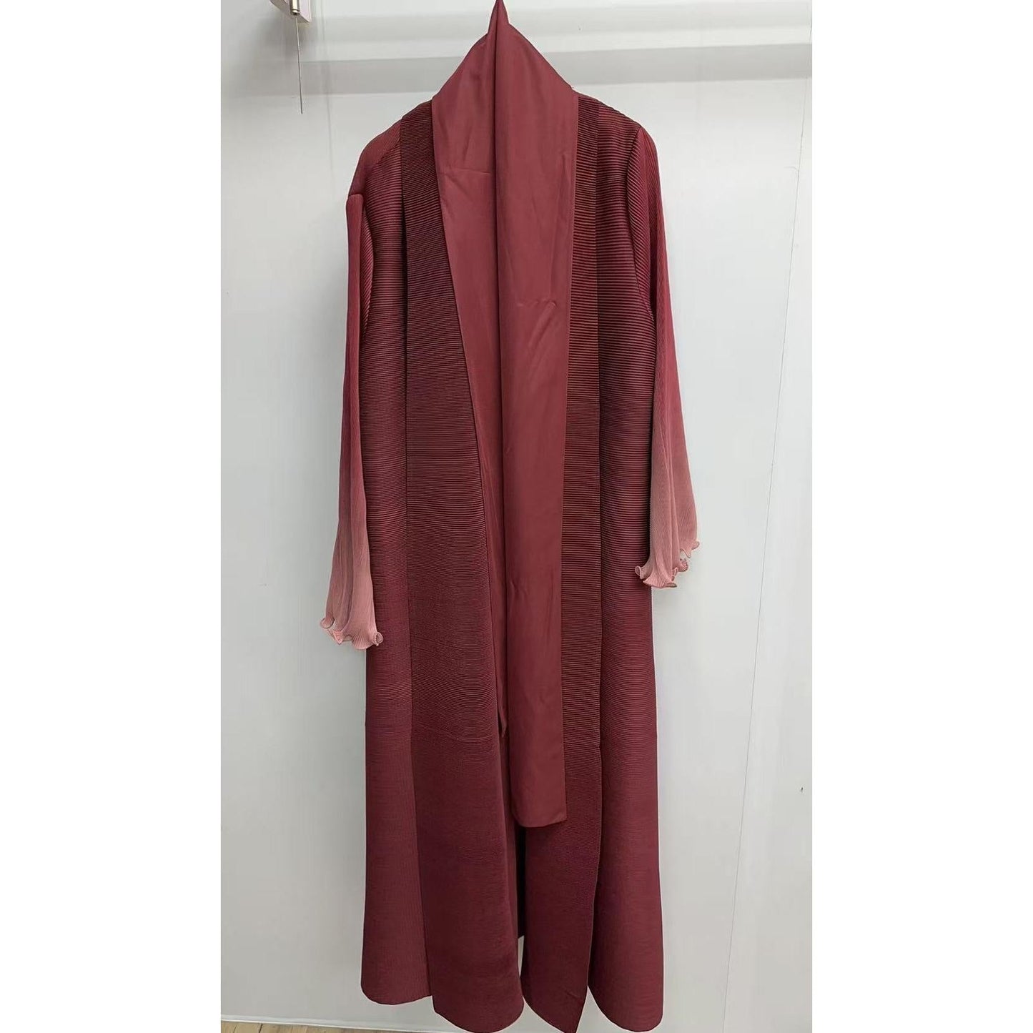 HASASERIES HS6721 Olive Ombre  Green Abaya with Gradient Cuffs