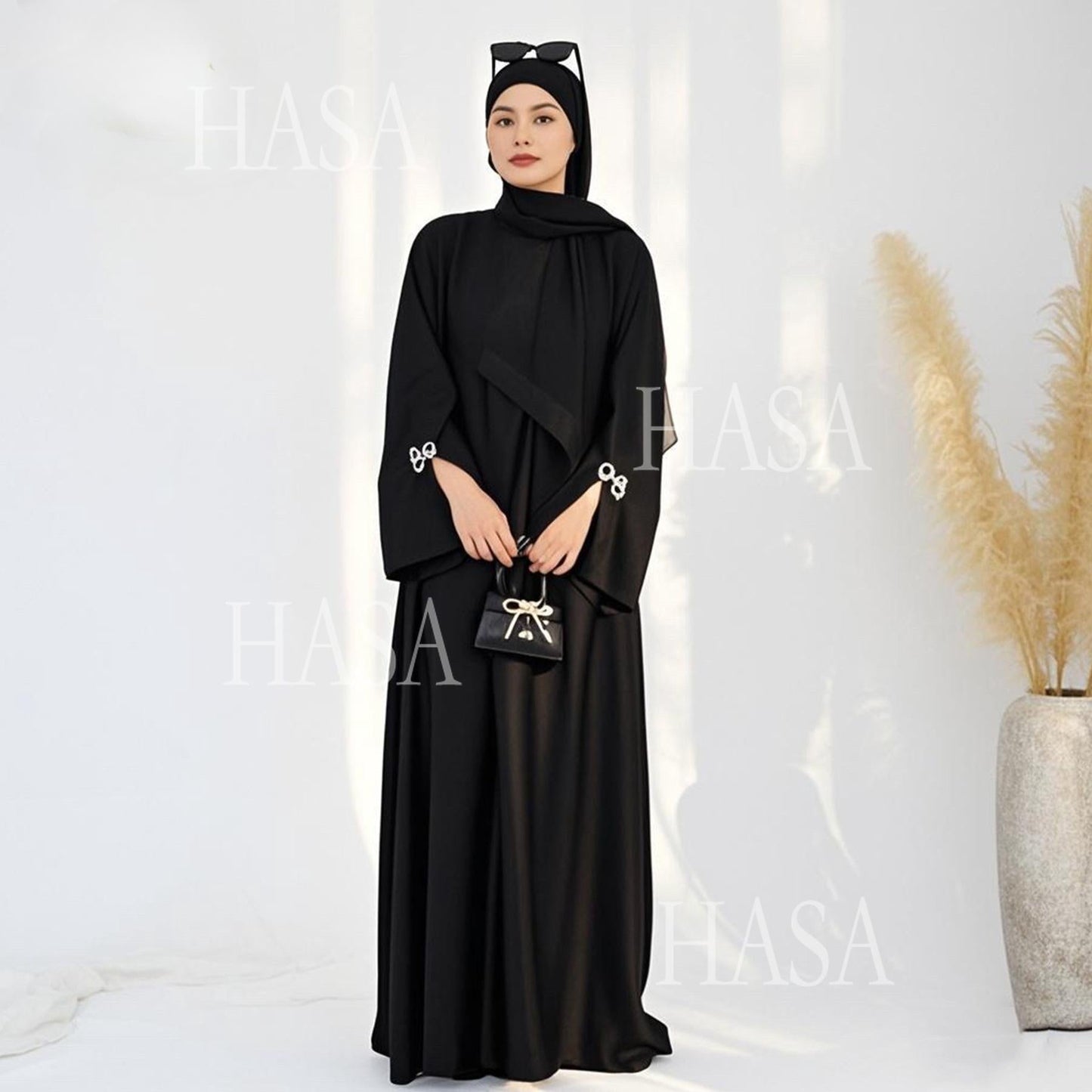 HA5867 Bow-knot Cuff Long Skirt | Elegant and Radiant