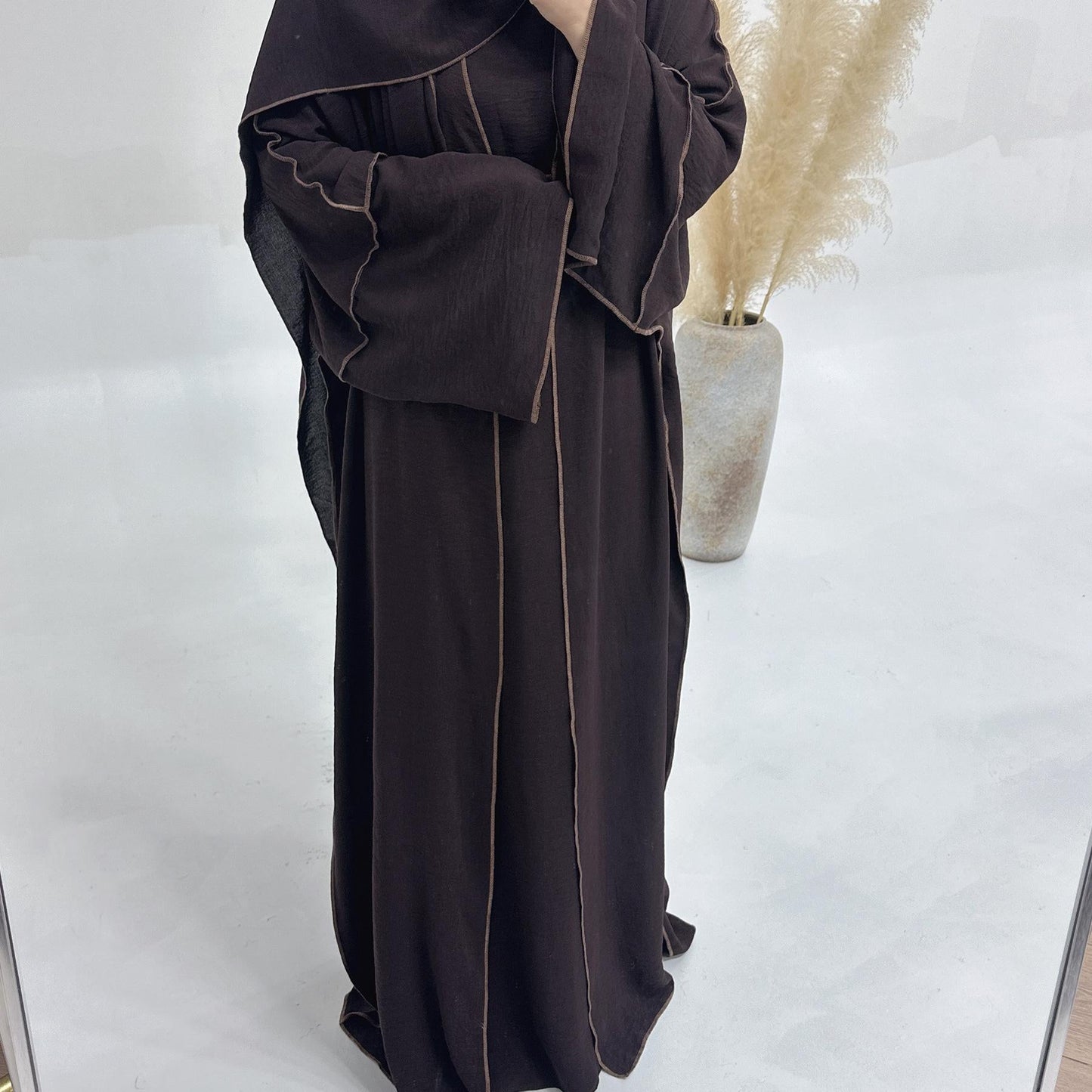 HAYA HA1182 3pcs Set Crepe Inner Dress and Cardigan and Hijab